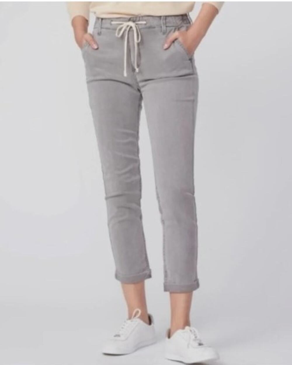 Paige Christy Pant Greay 28 High Rise Chino Jogger Elastic Waist